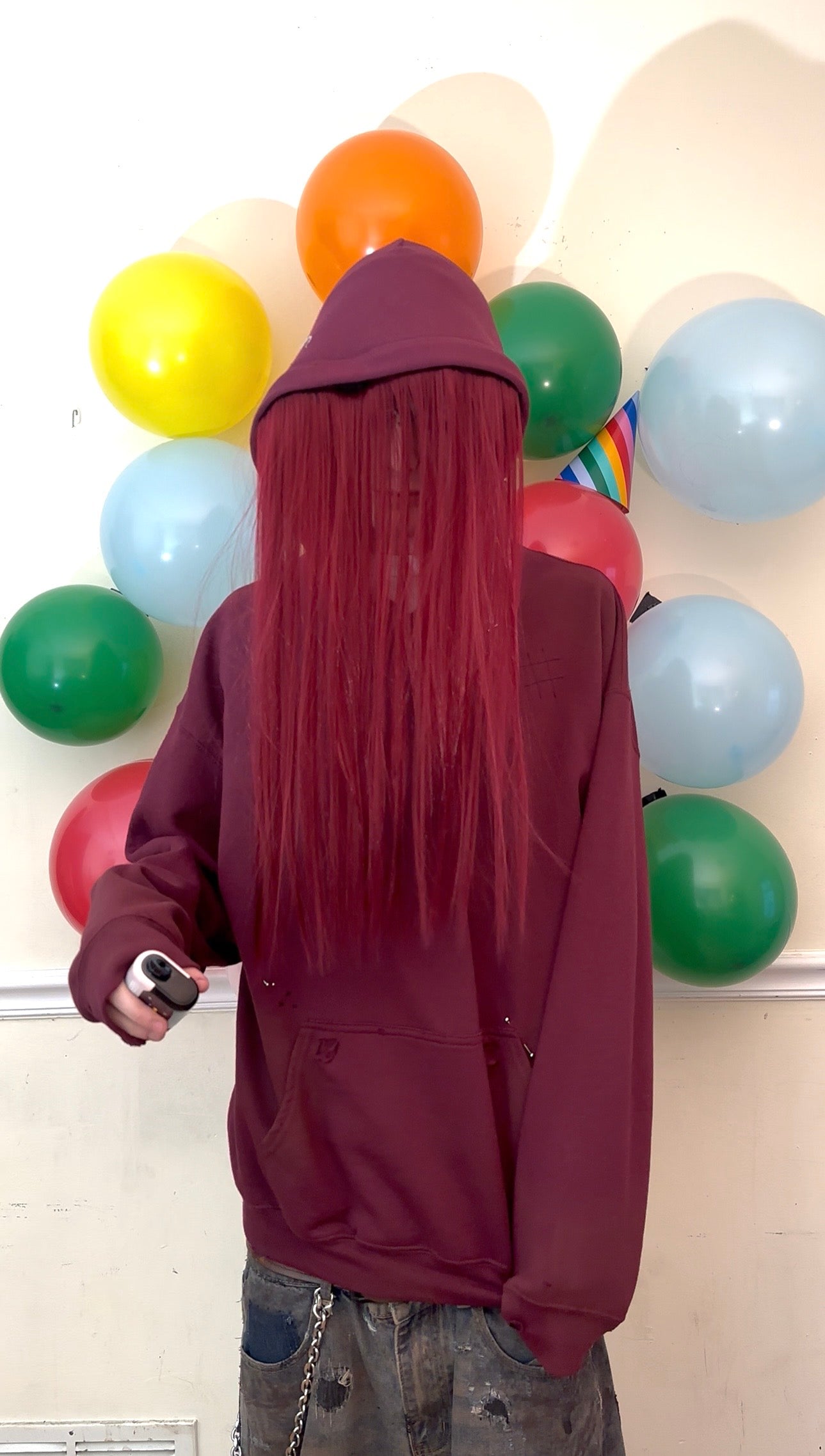 Red “HAIR HEAD” Piercing Hoodie
