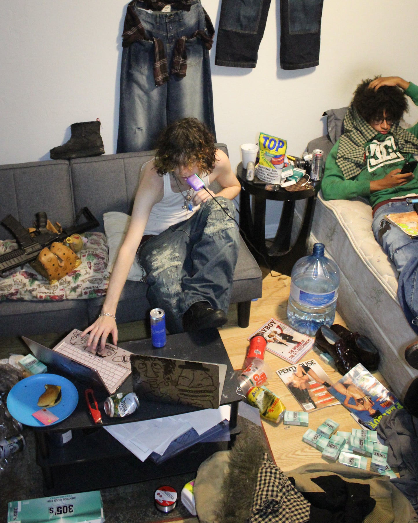 “BURN AND SHOOT THESE JEANS” Jeans