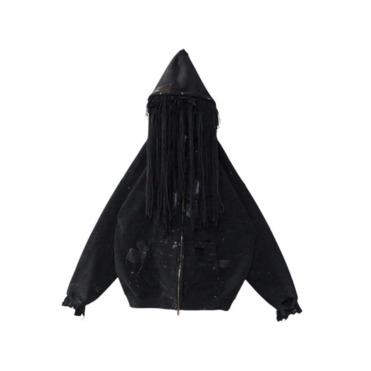 Destroyed “YARN HEAD” Zip Up