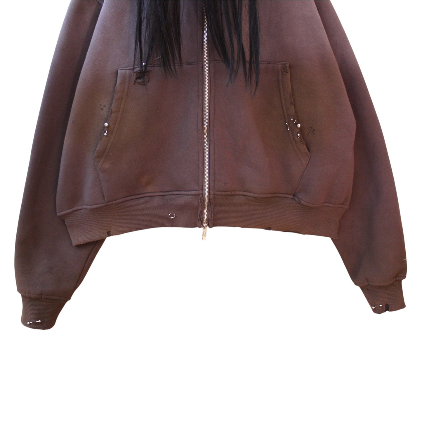 “HAIR HEAD” Piercing Zip Up